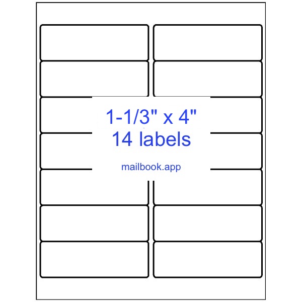 Avery® 5162® Address Labels compatible template Avery® 5162 - 14 labels per sheet template