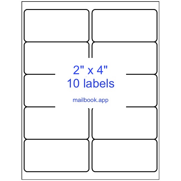 Avery® 5163® Address Labels compatible template Avery® 5163 - 10 labels per sheet template