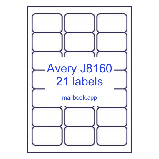 Avery Zweckform J8160 template